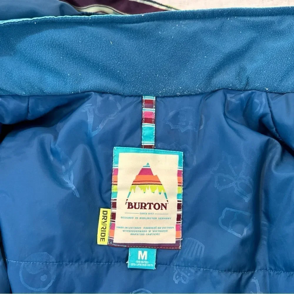 Burton Elstar Dry Ride Girl’s Medium Color Block Ski Snowboard Jacket Rainbow